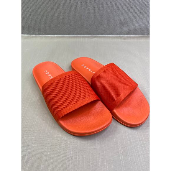 NWOB Womens Espirit March Solid Knit Slide Sandals , Sz 10, orange - Picture 1 of 3